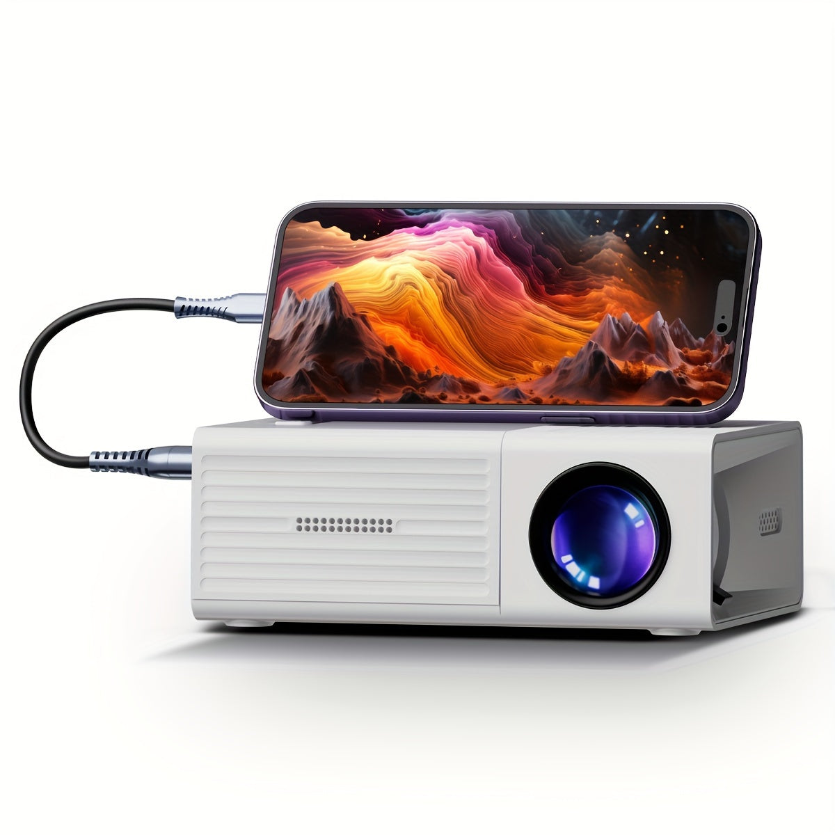 Mini Projecteur Ultra Lumineux 3000 Lumen Portable HDTV et USB pour Maison et Extérieur Projector Electro Paris