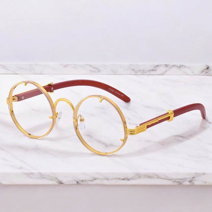 Lunettes De Soleil Rétro Rondes Avec Monture Dorée Élégante Et Verres Anti-Reflets Pour Protection UV Complète Sunglasses Electro Paris Cristal