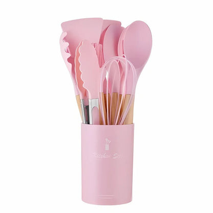 Ustensiles De Cuisine En Silicone Antiadhésif 12 Pièces – Set Complet Pour Cuisine Facile Et Sécurisée Ustensiles De Cuisine Electro Paris Rosa