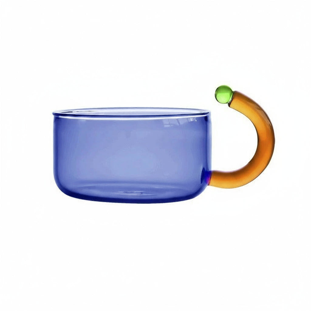 Théière En Verre Moderne Avec Tasse Et Détails Néon Inspirés De Tokyo Teapot Electro Paris Bleu Coupe