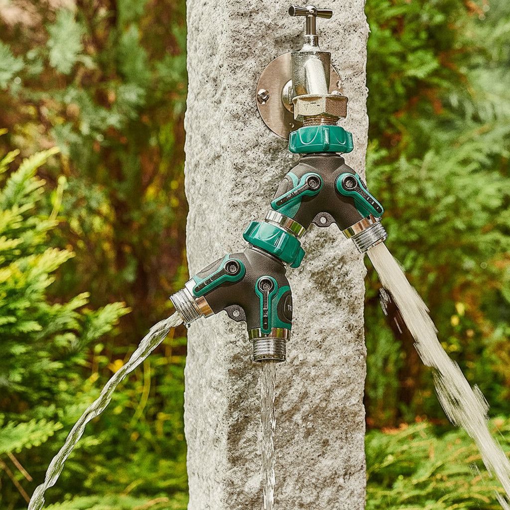 Séparateur D’Eau – Connecteur De Tuyau De Jardin à 2 Voies En Métal Robuste Pour Robinets Extérieurs Water hose Electro Paris