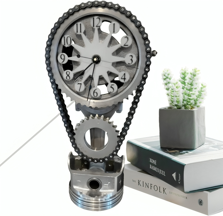 Horloge De Bureau Avec Engrenages Métalliques Mobiles Et Design Industriel Pour Décoration Moderne Clock Electro Paris