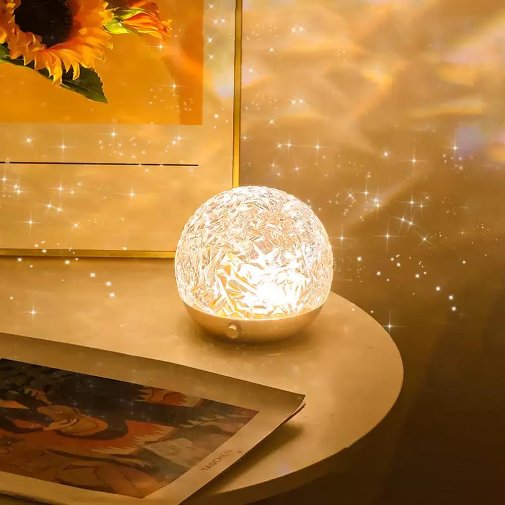 Lampe Ronde De Projection Avec Effet Vagues – Éclairage Ambiance Relaxant Pour Chambre Ou Bureau Lampe de table Electro Paris