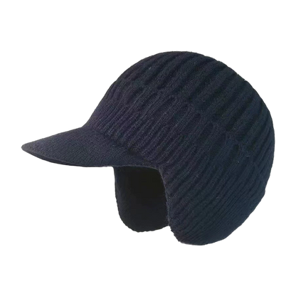 Bonnet d’Hiver pour Homme avec Visière – Chaleur et Protection Contre le Vent Beanie Electro Paris Navi