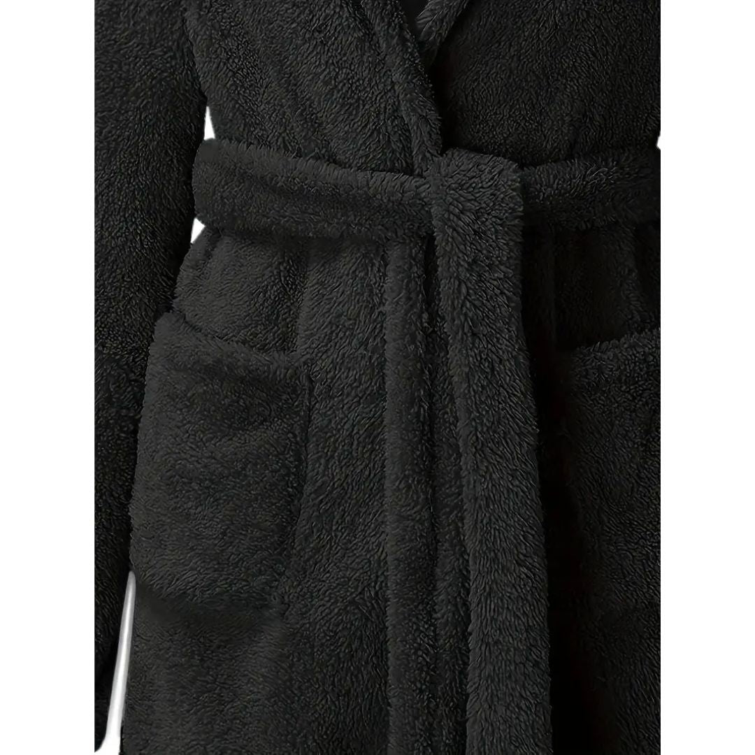 Peignoir d’Hiver en Peluche à Capuche – Confort Luxueux et Chaleur Douillette pour Homme Bath robe Electro Paris