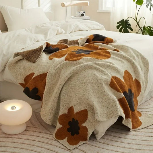 Couverture Fleur Nordique – Élégance Scandinave et Chaleur Douce Blanket Electro Paris