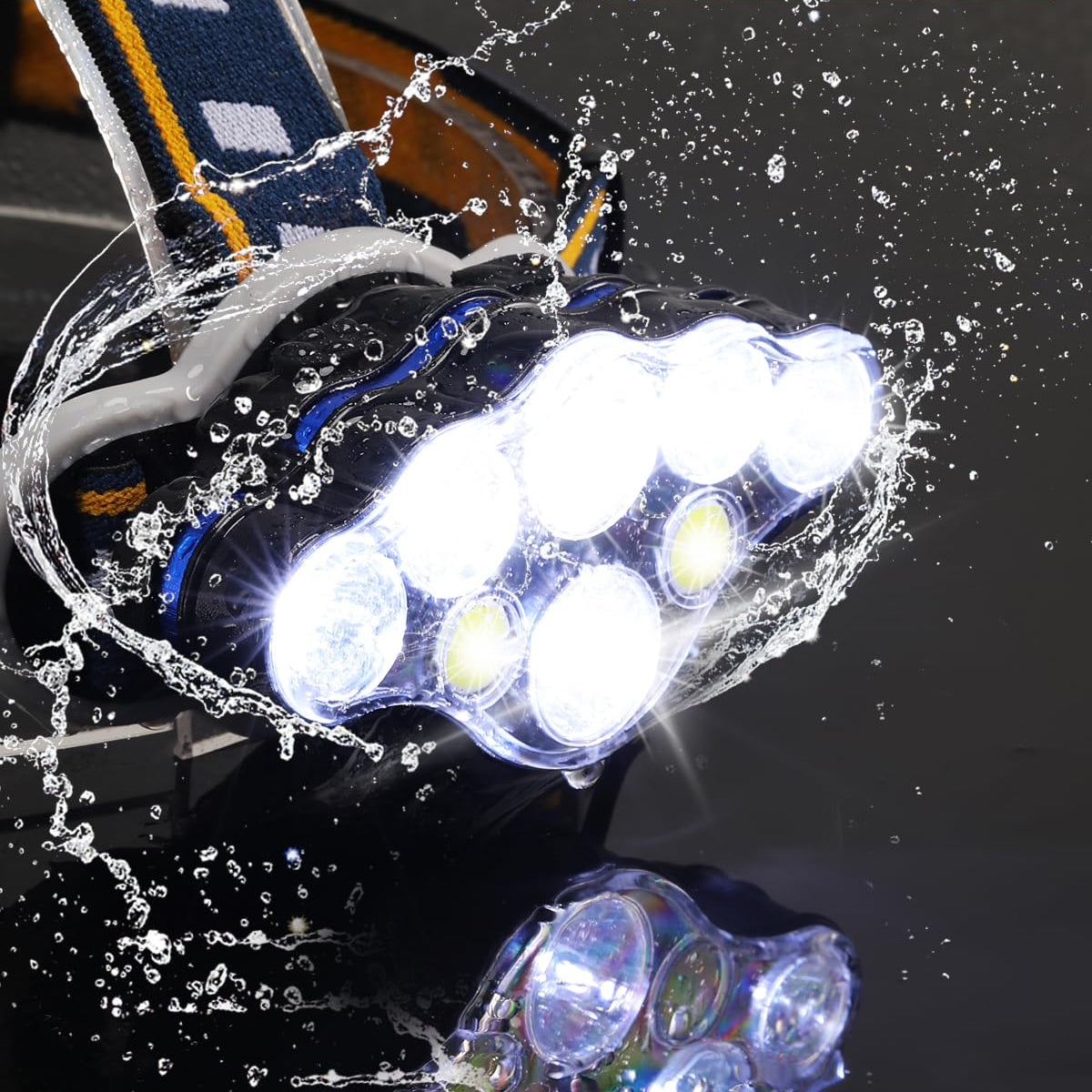 Lampe Frontale Rechargeable Ochter 18000 Lumens – 8 Modes de Lumière, Étanche, USB, Lumières Rouges et Blanches Pour Randonnée, Camping et Course Headlight Electro Paris