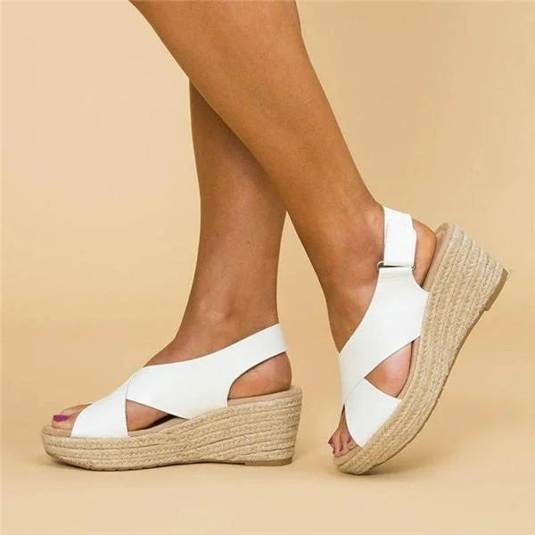 Sandales d’été pour femmes offrant confort maximal et look élégant avec talon compensé Women Sandals Electro Paris
