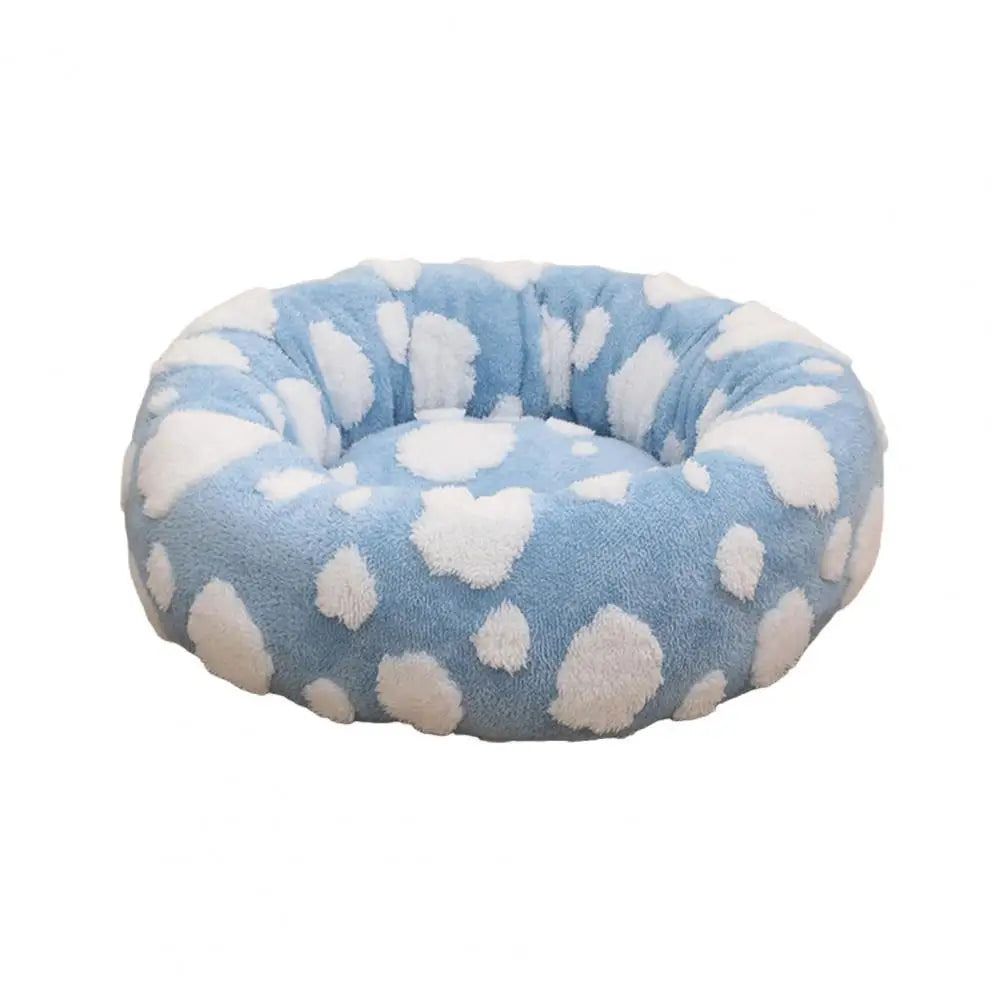 Quality Round Donut Dog Bed – Lit Rond Douillet Pour Chiens Et Chats Pour Détente Ultime Et Confort Apaisant Quality Round Donut Dog Bed Electro Paris Bleu S