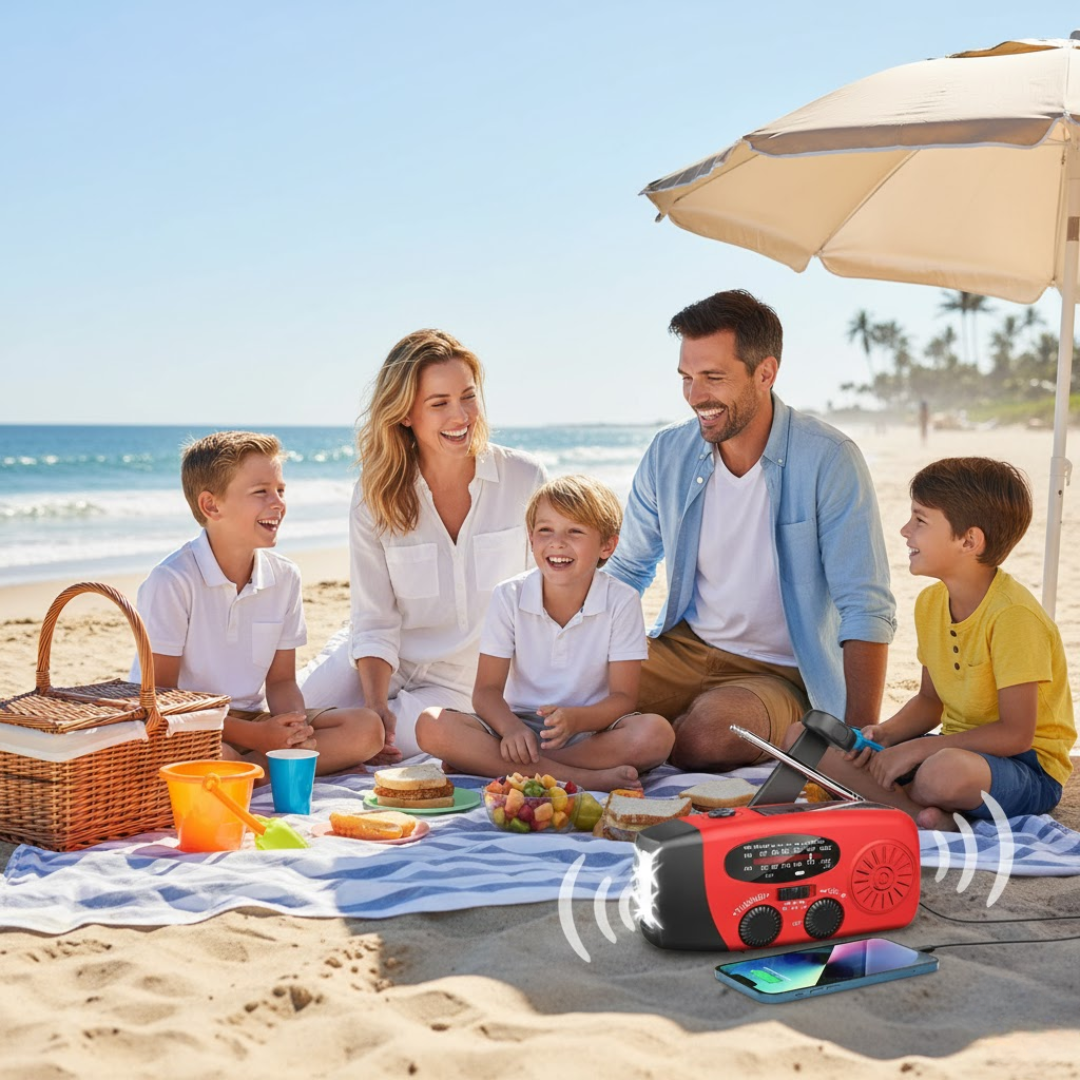 Radio d’Urgence Multifonction avec Manivelle, Panneau Solaire et Powerbank pour Situations Critiques Solar Radio Electro Paris