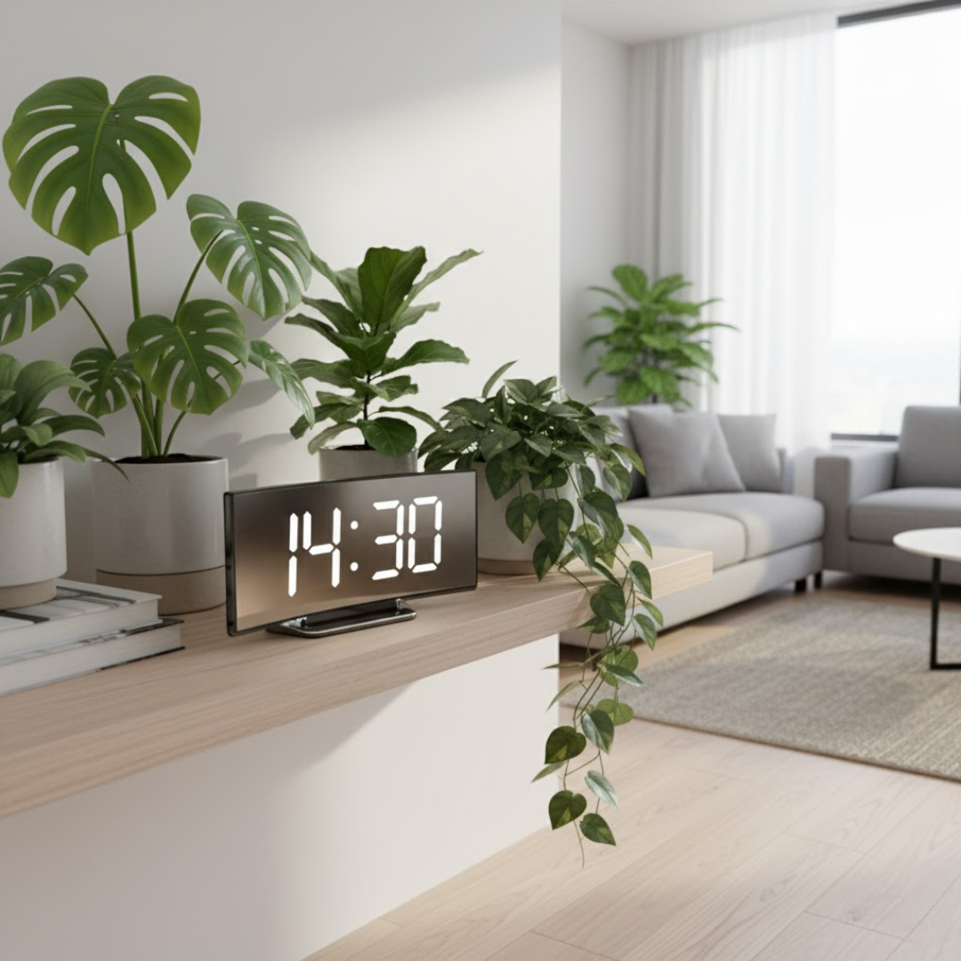 Réveil LED Digital Avec Écran Courbé Et Luminosité Automatique Pour Chambre Moderne Alarm Clocks Electro Paris