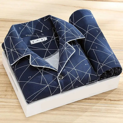 Chemise de Nuit Homme Confortable pour des Nuits Douces et Élégantes Sleepwear Electro Paris Triangle bleu foncé L