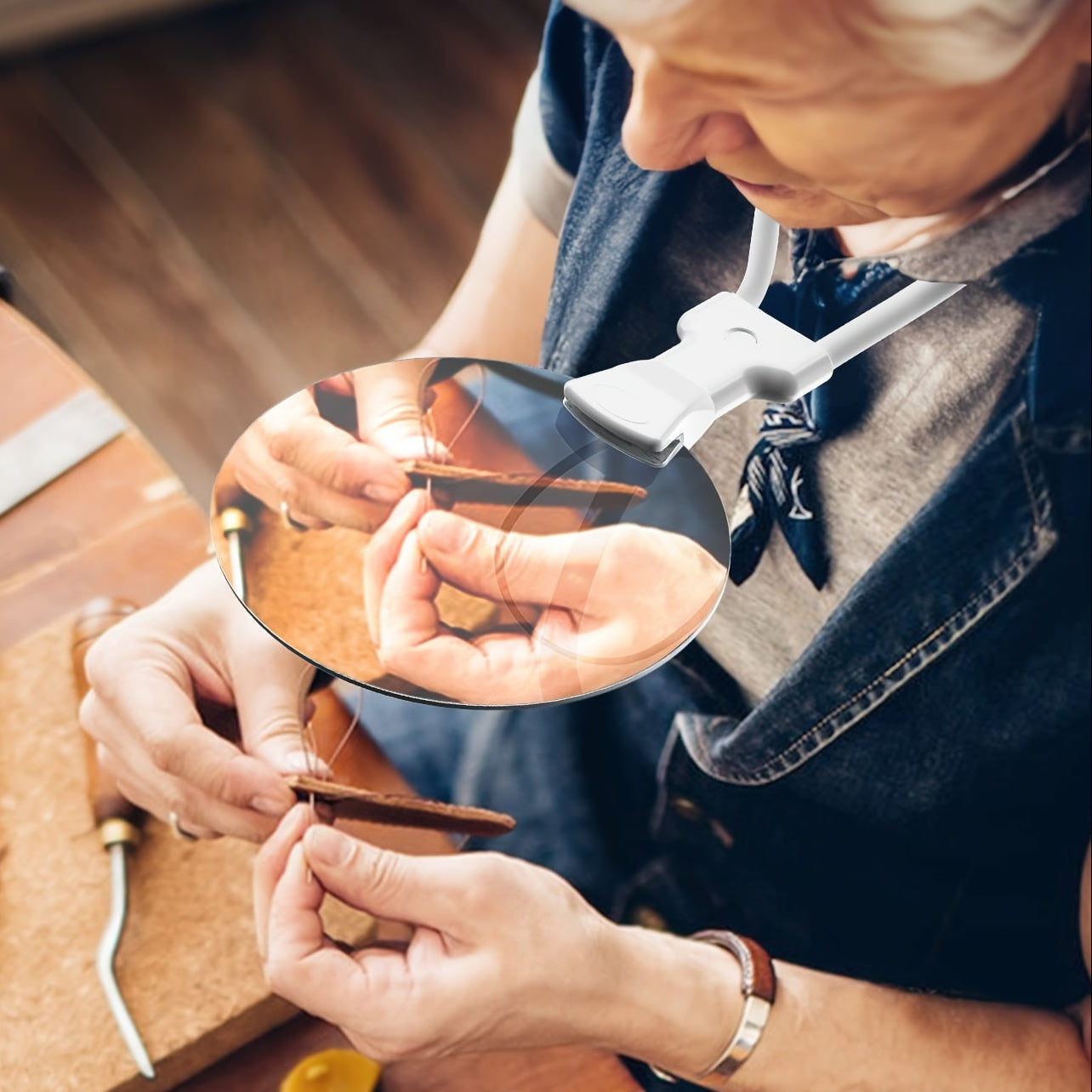 Loupe 5X Hands-Free Pro – Grossissement Ajustable pour Lecture, Couture, Artisanat et Inspection pour Seniors et Personnes Malvoyantes Magnifier Electro Paris