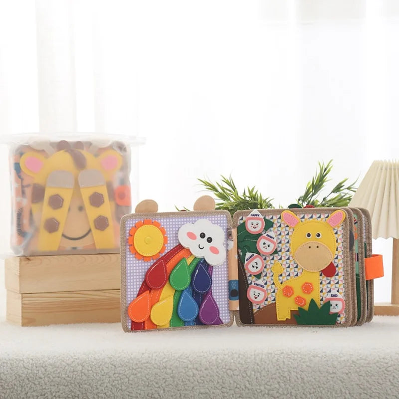 Livre Sensoriel Bébé – Livre d’Éveil en Feutre Animaux pour Apprentissage Précoce Luminaires Electro Paris