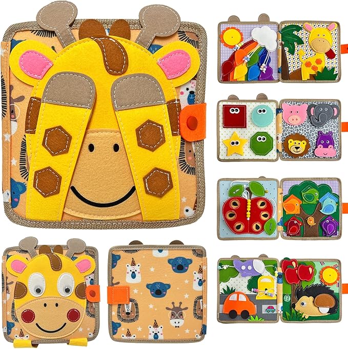 Livre Sensoriel Bébé – Livre d’Éveil en Feutre Animaux pour Apprentissage Précoce Luminaires Electro Paris