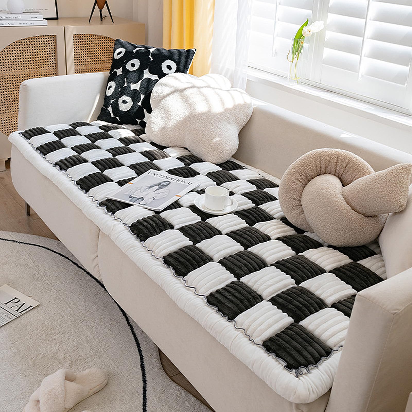 Tapis De Canapé Protecteur Pour Animaux Avec Surface Anti-Griffe Et Confort Douillet Sofa cover Electro Paris Noir M (27.5*59)