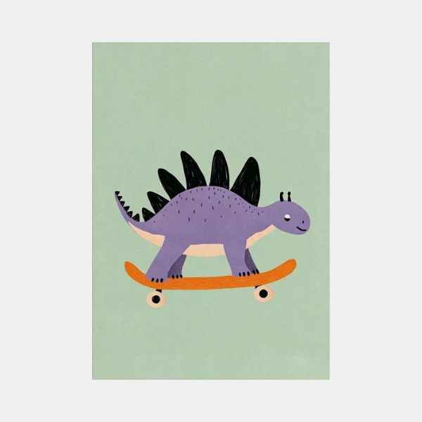 Art Mural pour Chambre d'Enfant avec Animaux Skateurs – Affiche Colorée pour Décor de Garderie Art mural Electro Paris 4 40x50cm Sans Cadre