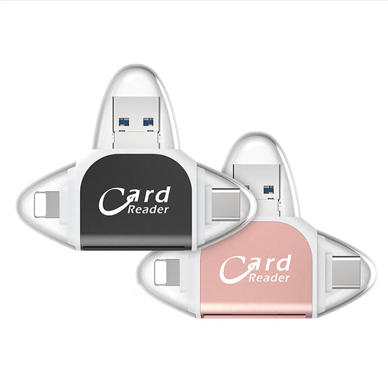 Adaptateur de Carte 4-en-1 Avec Connecteurs Universels Pour Transfert Et Chargement Ultra-Rapides Memory Card Readers Electro Paris