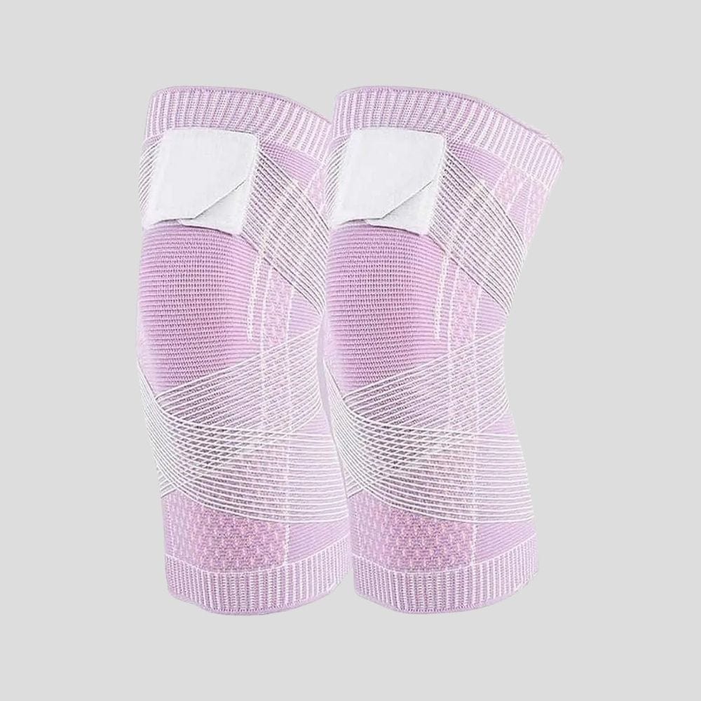 Manchon de Compression Réglable pour Genou – Bande de Soutien avec Sangle Sécurisée Brace Electro Paris Rose S