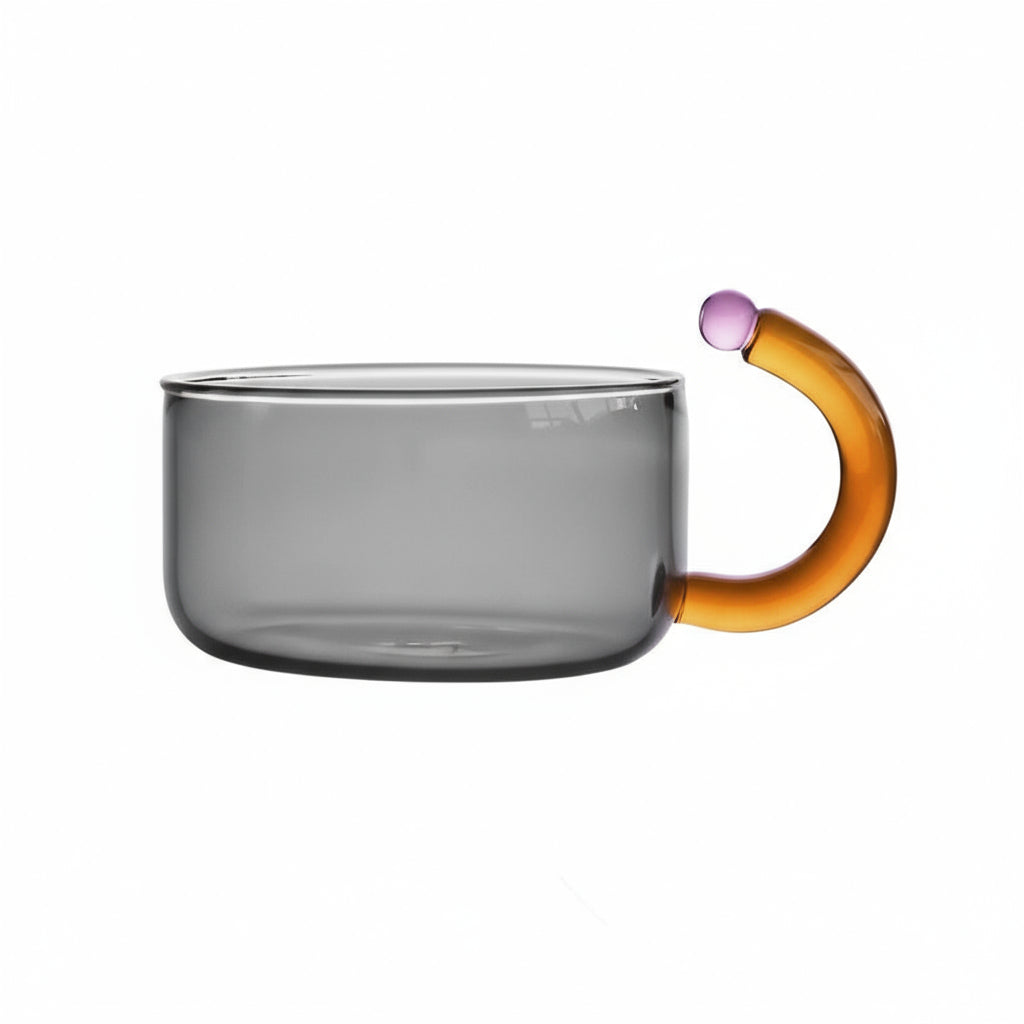 Théière En Verre Moderne Avec Tasse Et Détails Néon Inspirés De Tokyo Teapot Electro Paris Gris Coupe