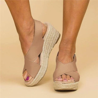 Sandales d’été pour femmes offrant confort maximal et look élégant avec talon compensé Women Sandals Electro Paris