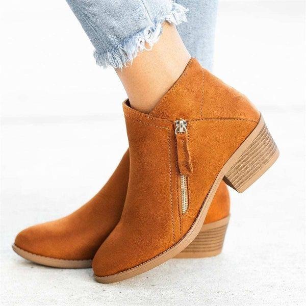 Bottes En Cuir Véritable Pour Femmes Avec Soutien Et Confort Quotidien Women boots Electro Paris Orange 34