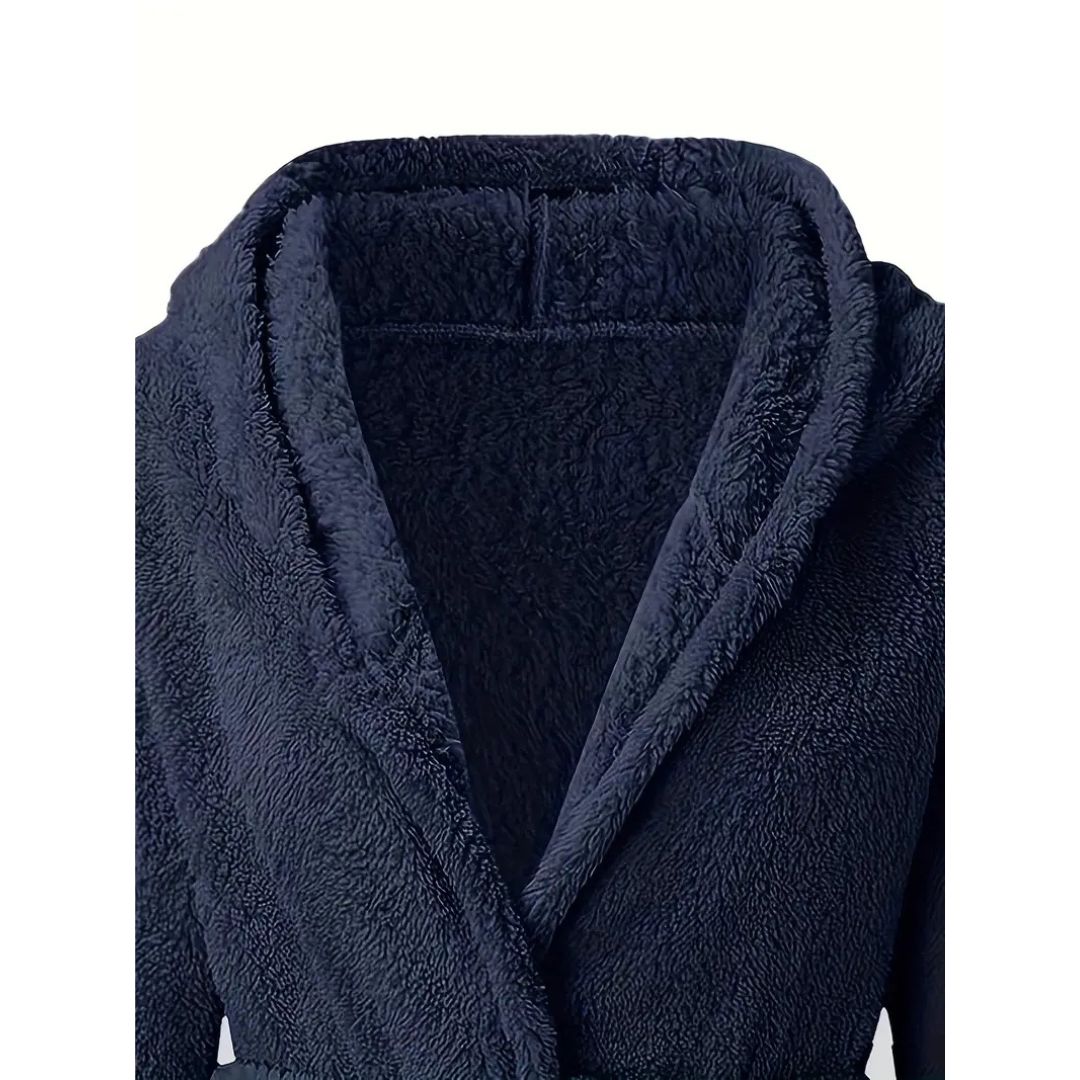 Peignoir d’Hiver en Peluche à Capuche – Confort Luxueux et Chaleur Douillette pour Homme Bath robe Electro Paris