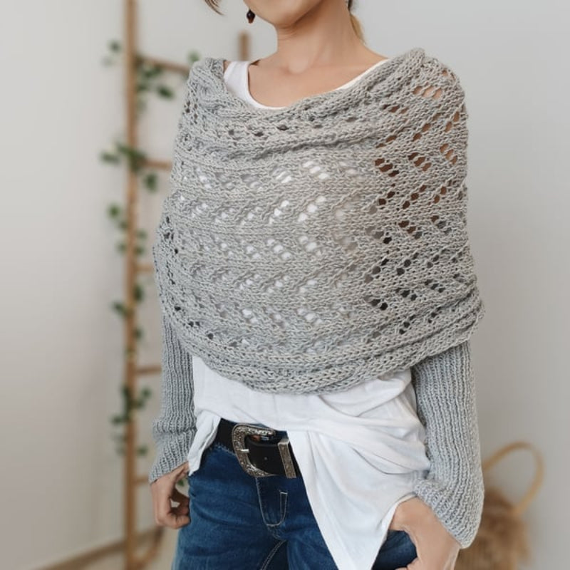 Écharpe Innovante À Doubles Manches Pour Style Et Confort Toute Saison Women sweater Electro Paris Gris clair Taille unique