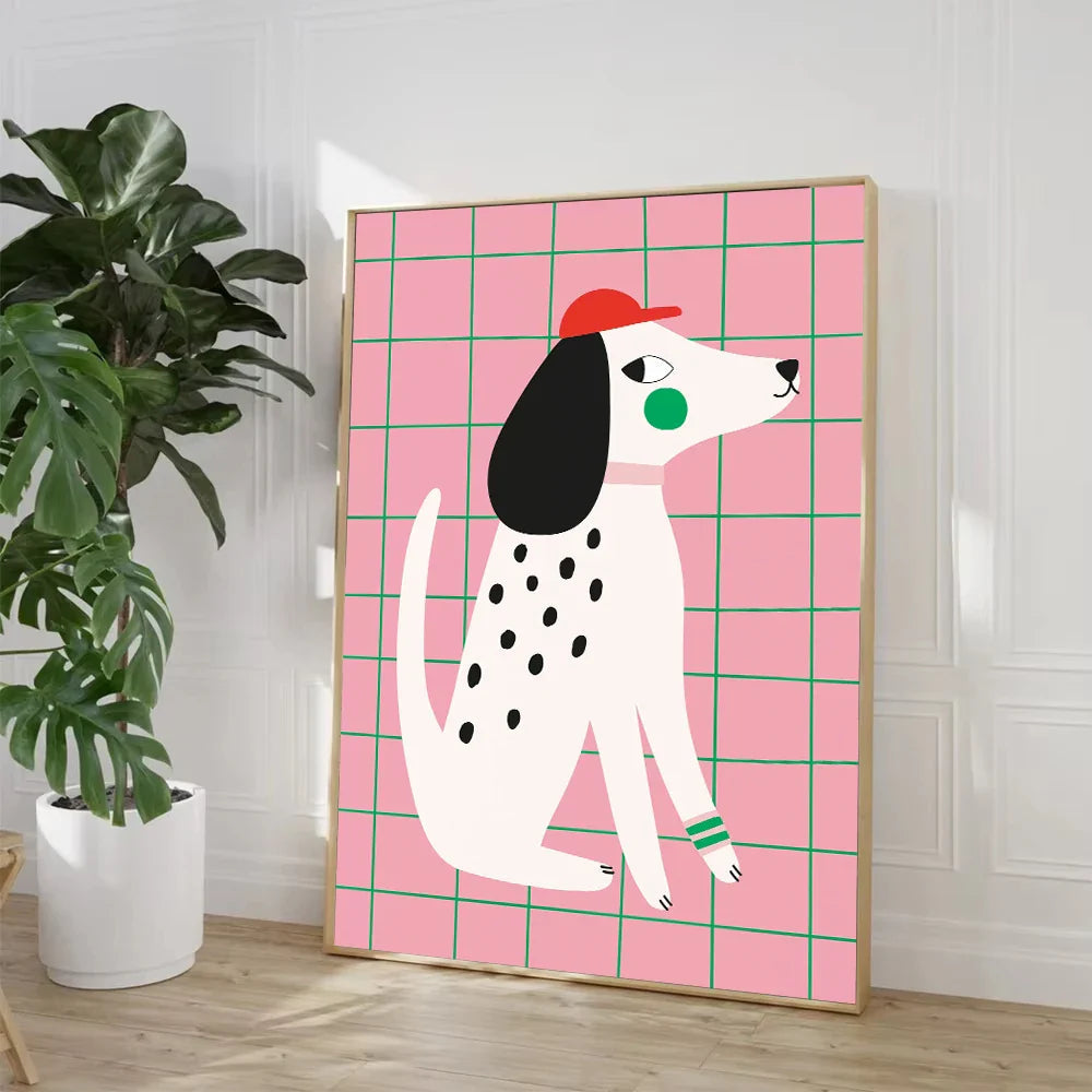 Art Mural pour Chambre de Bébé avec Animaux Colorés – Illustrations Ludiques pour Décor d'Enfant Affiches d'art Electro Paris