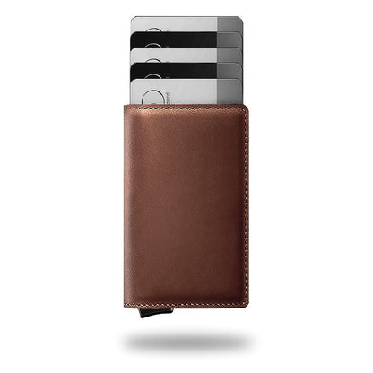 Swallet Portefeuille En Cuir Premium RFID Avec Mécanisme À Bouton Et Grande Capacité Black Friday Deal Wallet Electro Paris Marron foncé