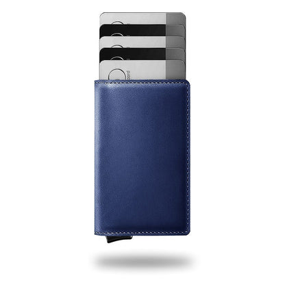 Swallet Portefeuille En Cuir Premium RFID Avec Mécanisme À Bouton Et Grande Capacité Black Friday Deal Wallet Electro Paris Bleu