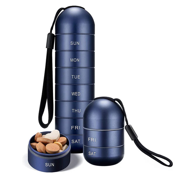 Pilulier De Voyage En Aluminium 7 Jours Étanche Et Compact Pour Médicaments Pill box Electro Paris