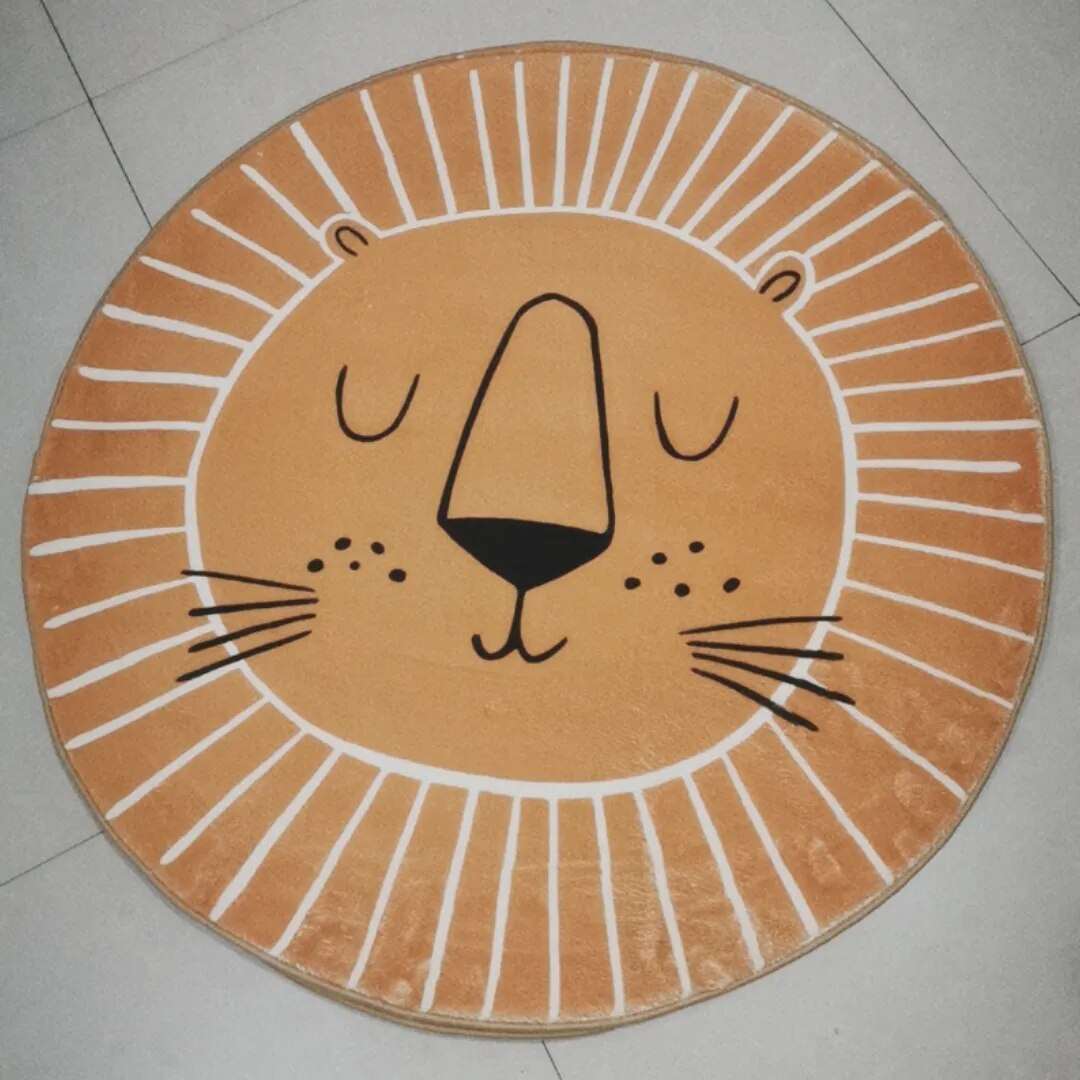 Tapis de jeu rond pour enfants Lion – Doux, Confortable et Ludique