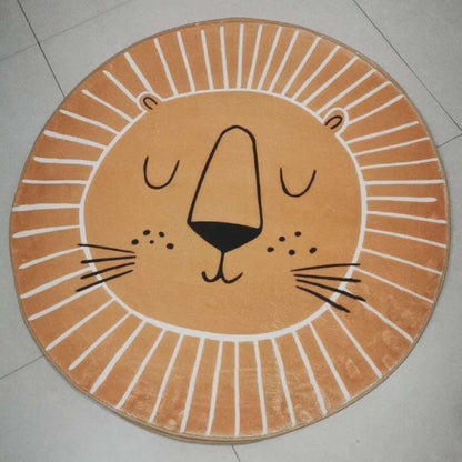Tapis de jeu rond pour enfants Lion – Doux, Confortable et Ludique
