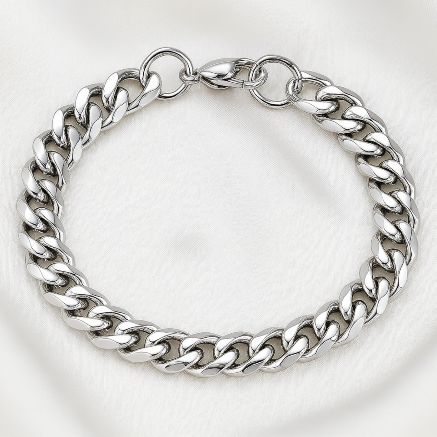 Bracelet à maillons – Bracelet en acier inoxydable pour hommes et femmes avec ajustement réglable Jewelry Bracelet Chain Electro Paris Argent 18 cm