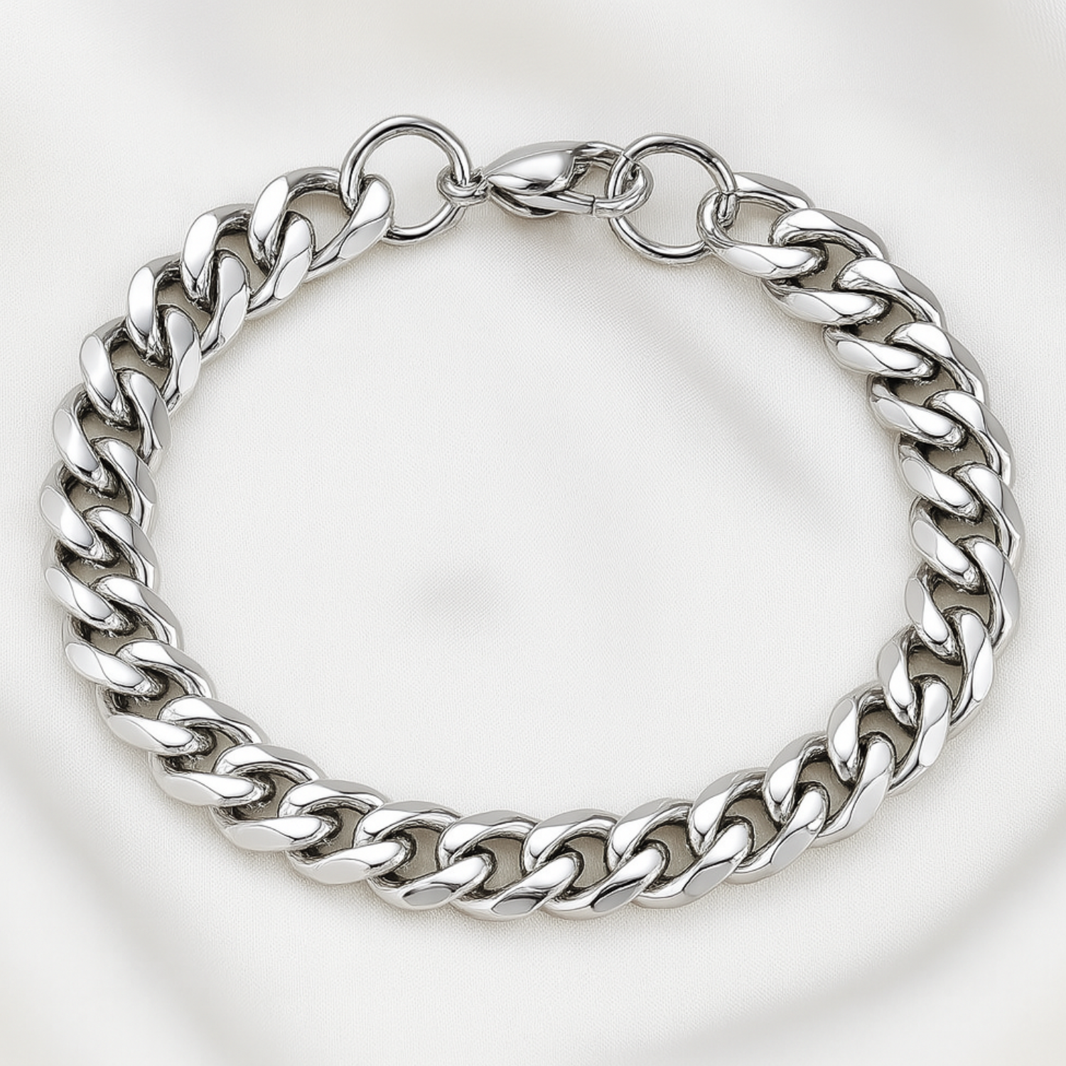 Bracelet à maillons – Bracelet en acier inoxydable pour hommes et femmes avec ajustement réglable Jewelry Bracelet Chain Electro Paris Argent 18 cm