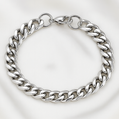 Bracelet à maillons – Bracelet en acier inoxydable pour hommes et femmes avec ajustement réglable Jewelry Bracelet Chain Electro Paris Argent 18 cm