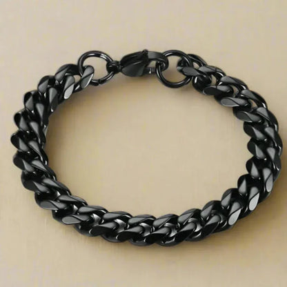 Bracelet à maillons – Bracelet en acier inoxydable pour hommes et femmes avec ajustement réglable Jewelry Bracelet Chain Electro Paris Noir 18 cm