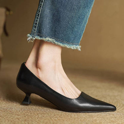Escarpins en Cuir à Bout Pointu pour Femmes – Style Classique avec Confort Premium