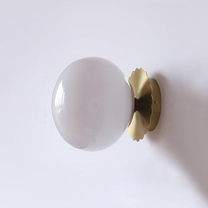 Applique Murale Artistique à Globe en Verre pour un Éclairage Fantaisiste Éclairage Electro Paris Or+Blanc Dia 20cm x H 18cm