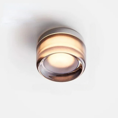 Applique murale ronde moderne en résine avec lumière LED Applique murale Electro Paris Gris Lumière tricolore