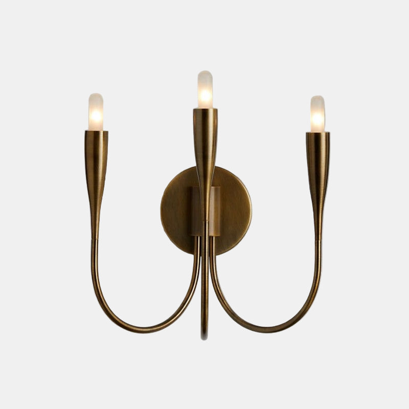 Applique Murale Moderne en Laiton et Noir – Éclairage Élégant à 3 Ampoules Applique murale Electro Paris Laiton