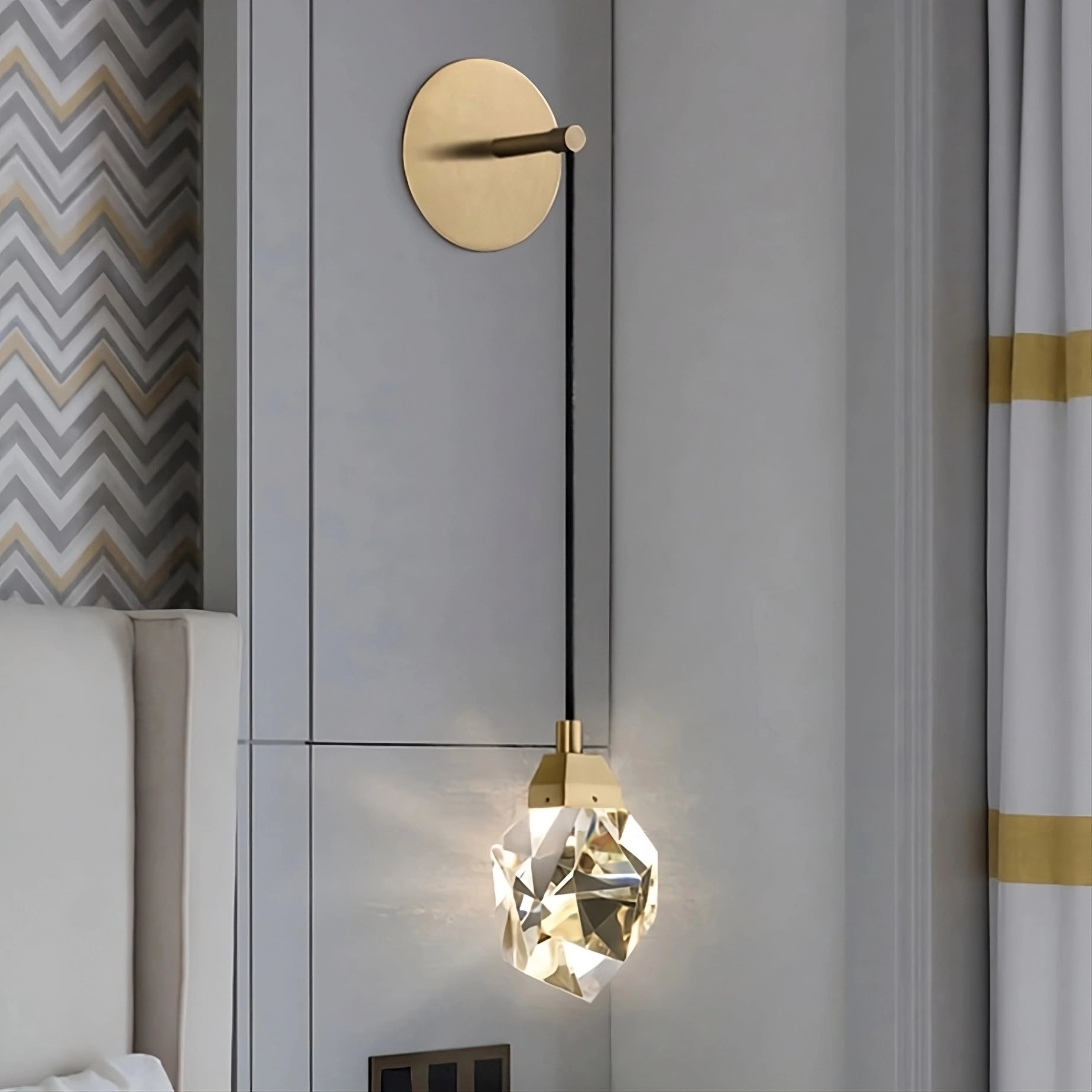 Applique Murale Cristal – Élégance Moderne avec Cristaux Artisanaux Applique murale Electro Paris B