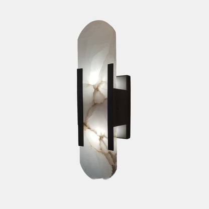 Applique Murale Design en Marbre Ovale pour Chambre et Salon Élégant Applique murale Electro Paris Diamètre 10cm x hauteur 50cm (ensemble de 2) Noir Lumière neutre (4500K)