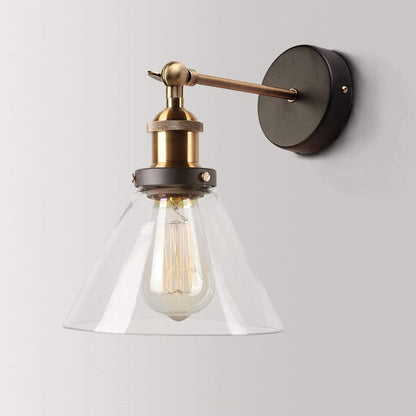 Applique Murale en Verre – Lampe Murale Industrielle Vintage à Abat-Jour Transparent Éclairage mural Electro Paris