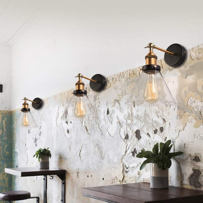 Applique Murale en Verre – Lampe Murale Industrielle Vintage à Abat-Jour Transparent Éclairage mural Electro Paris