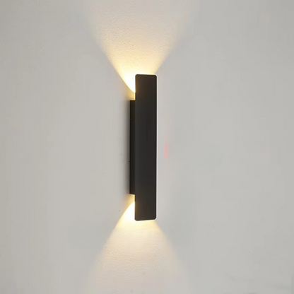 Applique murale d'extérieur élégante et étanche en aluminium fin Applique murale Electro Paris Noir Blanc chaud 20.5 CM
