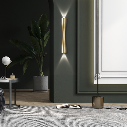 Applique Murale Extérieure Dorée en Aluminium – Éclairage LED Double Faisceau pour Intérieur et Extérieur Éclairage mural Electro Paris