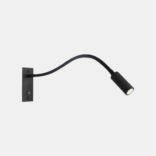 Applique Murale Flexible à Col de Cygne avec Interrupteur pour Lecture de Chevet Éclairage mural Electro Paris Noir (Tuyau non résistant à la rouille) L 35cm x H 12cm Lumière chaude