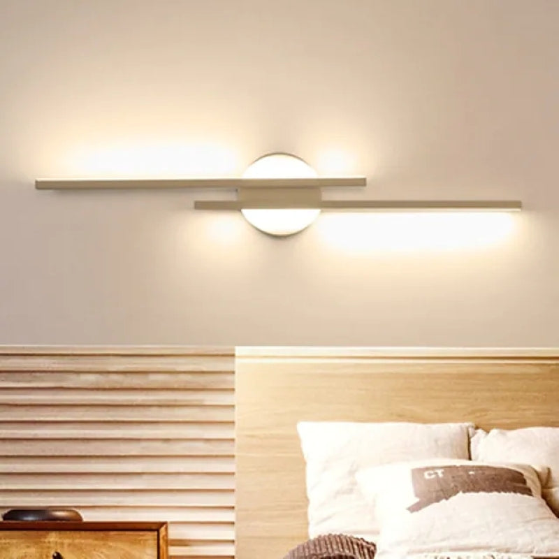 Applique murale LED moderne au design à double ligne Applique murale Electro Paris Blanc Dimmable avec télécommande